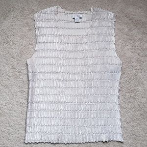 Y2K Dress Barn Shirred Champagne Sleeveless Top